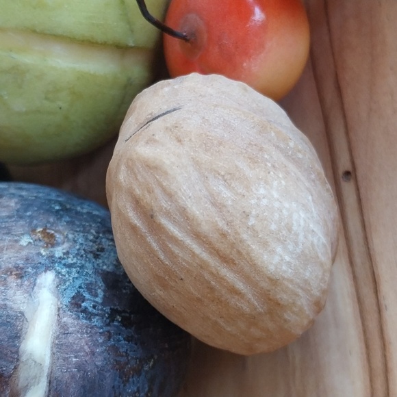 Early talian Alabaster Hand Painted Walnut Realistic Carved Stone - Picture 3 of 7